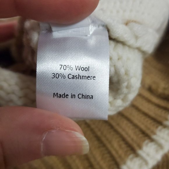 La Ligne Womens Wool Cashmere Button Front Sweater Size L Tan Pockets V Neck - Picture 5 of 10